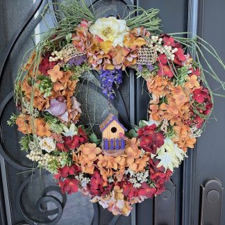 Bird house wreath