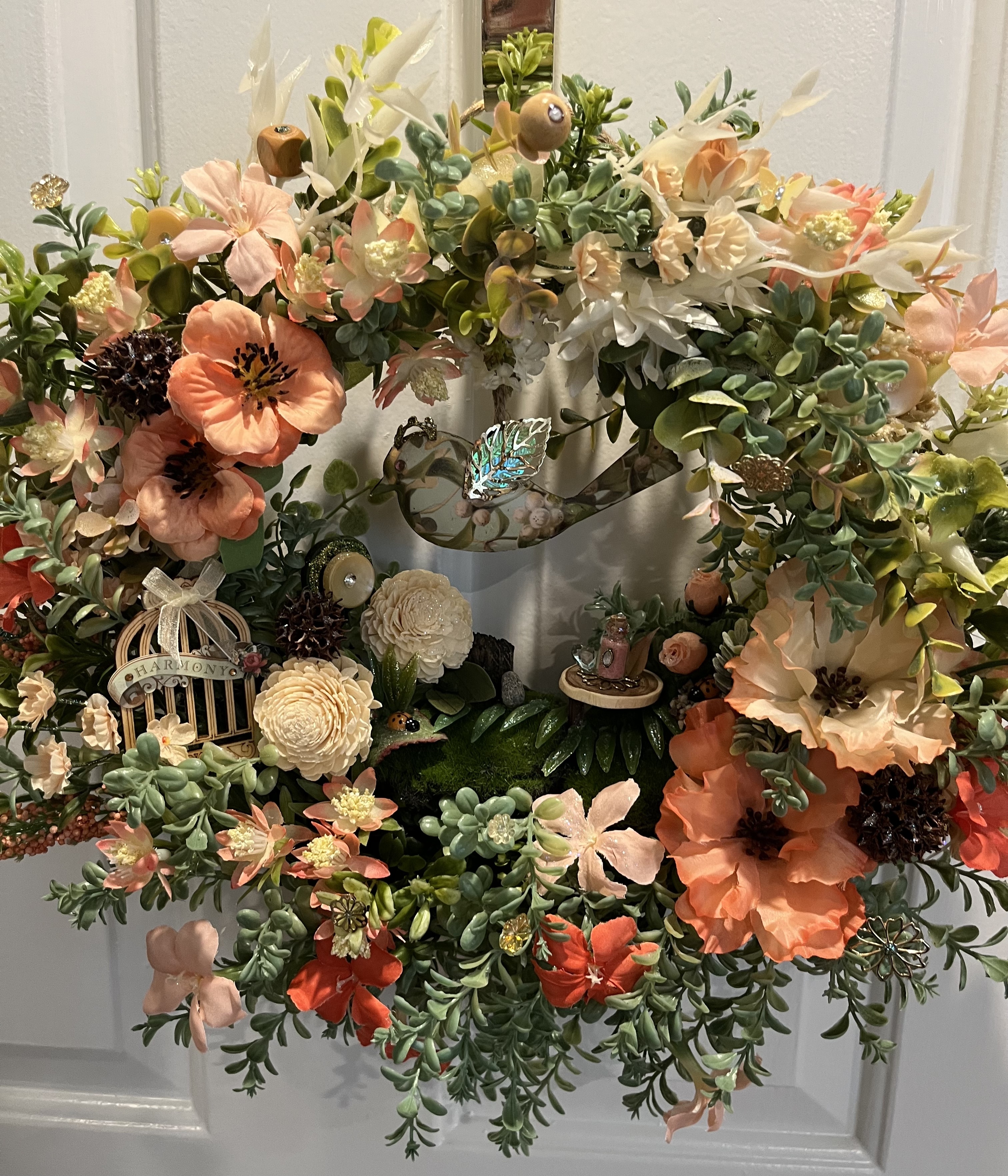 Peach & Green Wreath